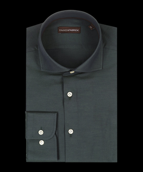 Royal dark green oxford overhemd met wide spread kraag